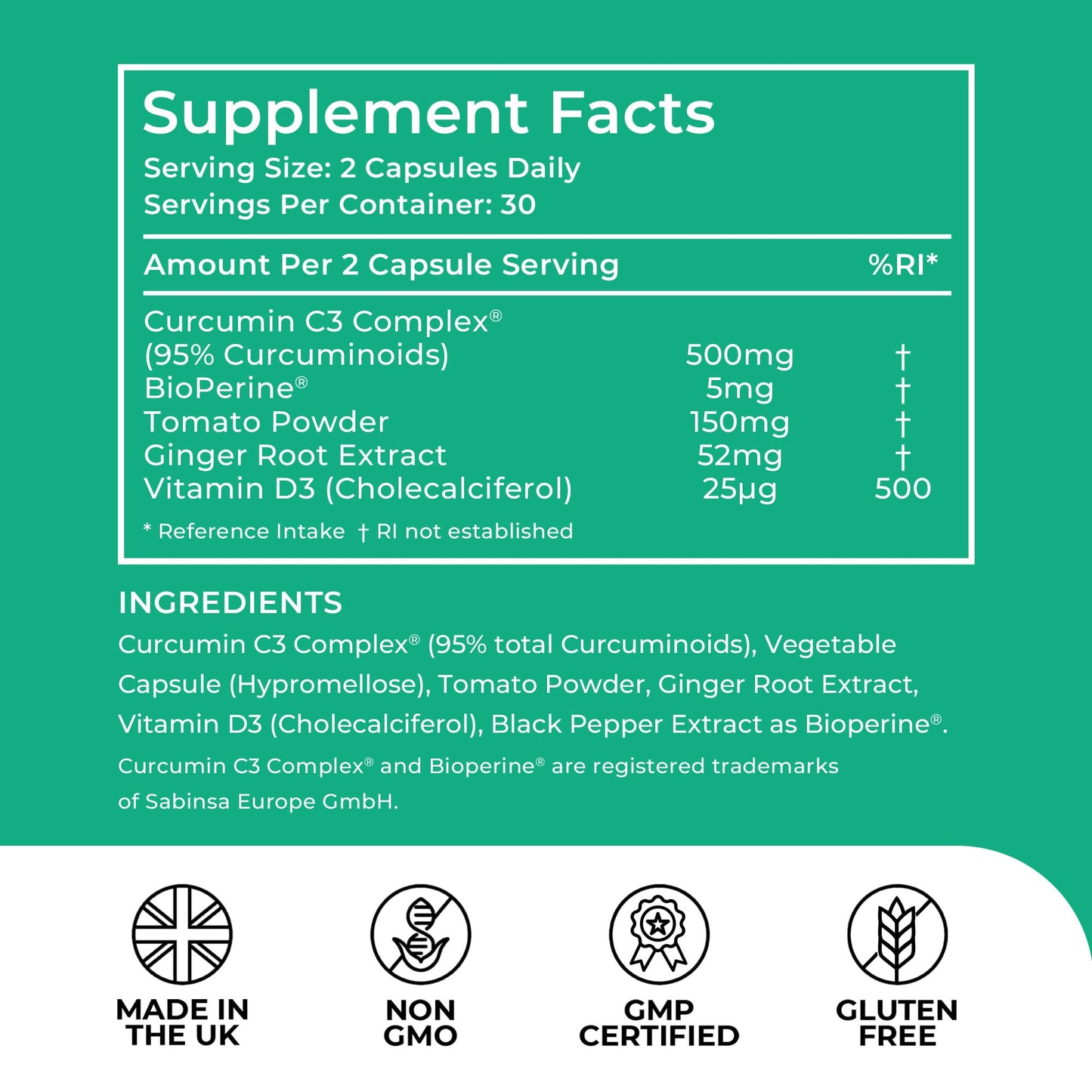 LOVE LIFE SUPPLEMENTS Curcumin 95 Advanced, 60 Capsules, High Strength Curcumin (The Active Component of Turmeric) with 95% Curcuminoids + BioPerine® (Black Pepper Extract), Vitamin D, Tomato and Ginger Root, GMP Approved