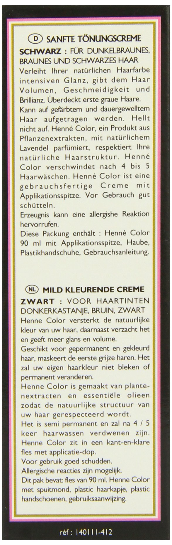 Henne Color Black Henna Hair Colouring Cream 90 ml