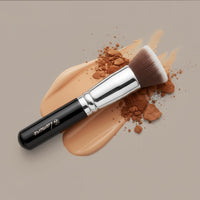 Lamora Foundation Brush Kabuki Flat Top - Perfect For Blending Liquid Make Up, Cream or Flawless Powder Cosmetics - Buffing, Stippling, Concealer - Premium Quality Synthetic Dense Bristles
