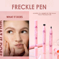 Mikloven 2-in-1 Freckle Stamp & Liquid Eyeliner Pen – Waterproof & Smudge-proof, Fine Tip Marker for Natural Lifelike Freckle Makeup & Defined Eye Look, Gentle & Skin-Friendly (Medium Brown-1PCS)