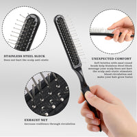 Mozeat Lens Wig Brush Set: Stainless Steel Wire Bristle Brush for Portable Synthetic Hair Wigs and Extensions