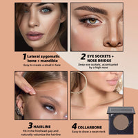 LYNTYAOU Contour Palette Bronzer Powder, Natural Look Make up, Multi-Use Face Shadow Matte 3D Make-up, Long-Lasting Sweat-Resistant, Silky Smooth Contour Makeup for Women & Girls