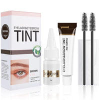EONFAVE Eyelash Tint Black - Lash Tint and Eyebrow Dye - 2-In-1 Tint Kit - Volume Lashes and Full Brows Last Up to 4 weeks - Suitable for Home Use with All Tools (Brown) Eyebrow Gel