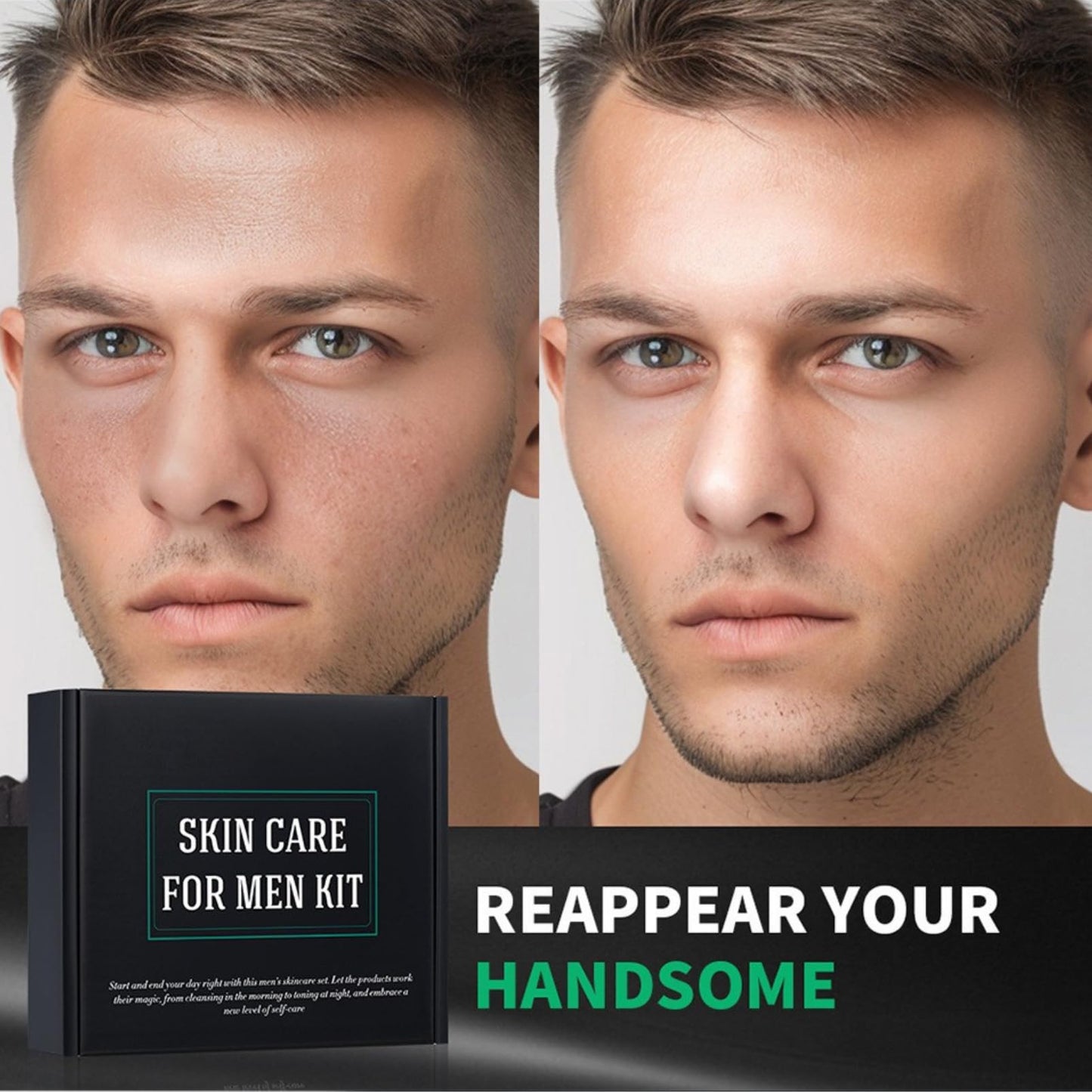 ISBEAUSOLS 6PCS Mens Skincare Set & Kits: Face Wash, Face Scrub for Men, SPF 20 Face Moisturiser Men, Night Cream, Face Serum, Eye Cream - Smoothes & Hydrates & Controls Oil - Perfect Mens Gift Set