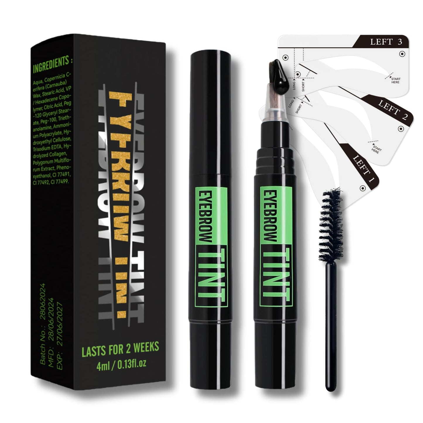 SHEBEEDO Eyebrow Tint Semi-Permanent Eyebrow Dye Professional Formula Brow Tint Eyebrow Dye Kit For Natural Looking Brows Visible Results In 3 Seconds, Up To 10 Day Eye Brow Tint Kits