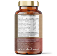 Mushroom Complex 8 | Organic | EU Grown | 616mg Capsules | Lions Mane, Cordyceps, Chaga, Shiitake, Reishi, Maitake, Coprinus & Oyster Betox93® | 40% Polysaccharides | UK Made