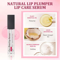 EveBeaty Pink Tinted Lip Plumper Serum - Natural Moisturizing Balm for Repair, Hydration & Fine Line Reduction，Pink Lip Serum