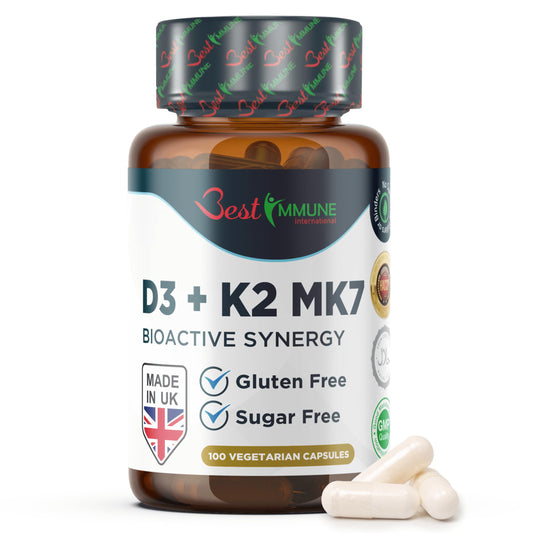 Best Immune International Best Immune Natural Vitamin D3 2000IU K2 MK7 100mcg Premium Quality 100 Capsules Immune Support Perfect Proportions Maximum Absorption