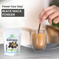 Herbal Magic Organic Black Maca Root Powder- Sparkle Your Smoothies, Milkshakes, Recipes- Naturally Sweet & nutritive - Free from Fillers & preservatives-100g