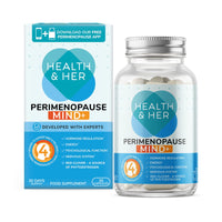 Health and Her Health & Her Perimenopause Mind+ Tablets for Women - Day & Night Bundle - Support for Cognitive Function, Mental Energy & Wellbeing and Poor Sleep - 1 Month Supply (Bundle)
