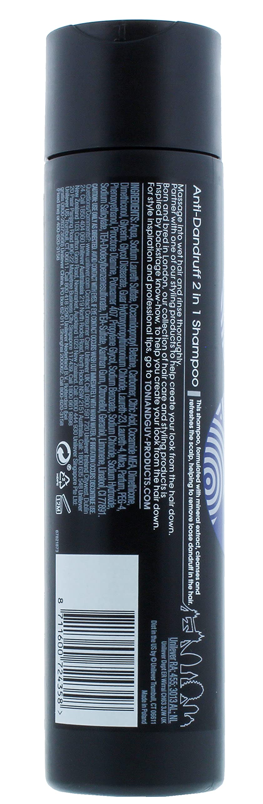 TONI&GUY Toni & Guy Men 2 in 1 Anti Dandruff Shampoo & Conditioner x 250ml & Toni & Guy Men Deep Clean Shampoo x 250ml