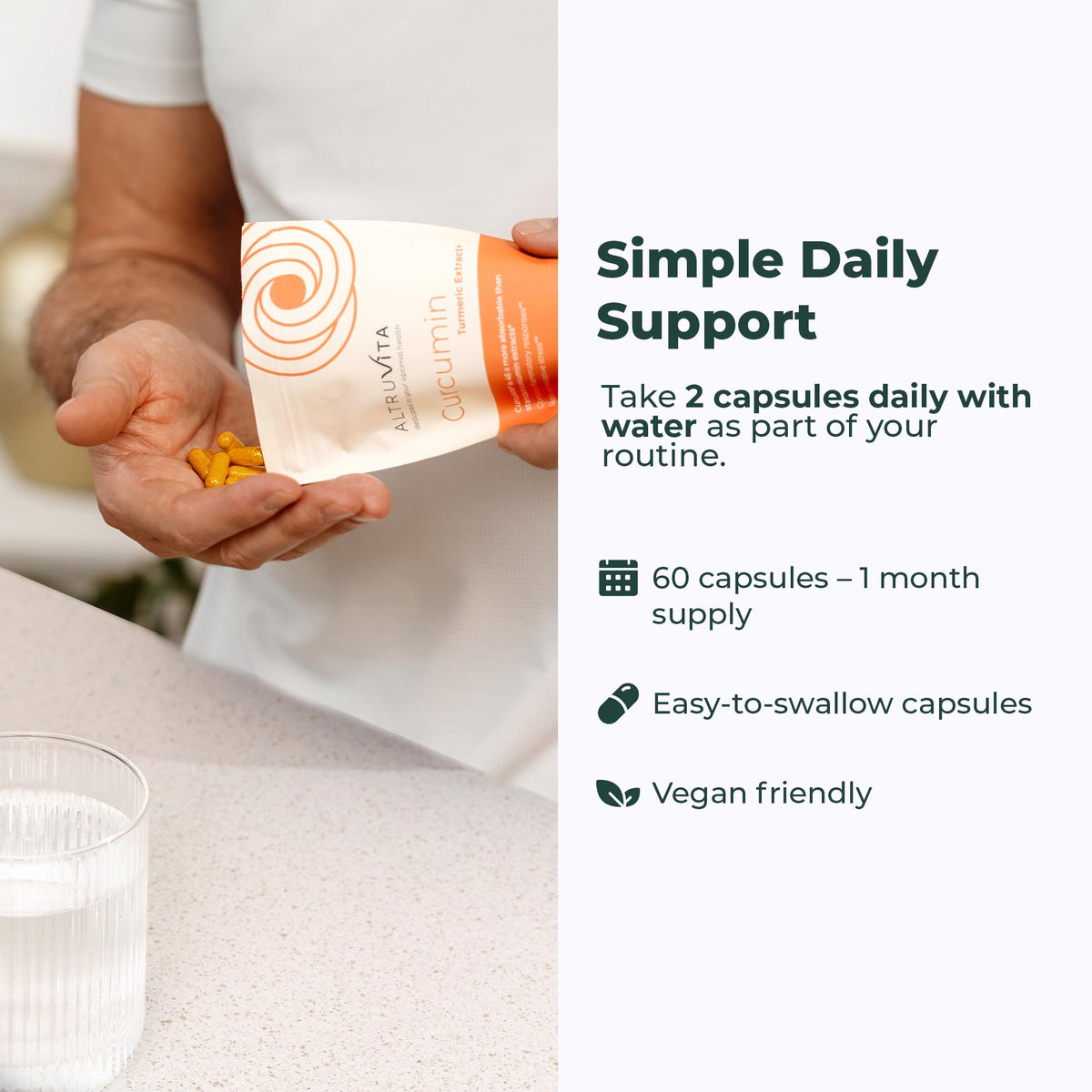 Altruvita AltruVita Curcumin Turmeric Extract, 60 Capsules - High Strength CurcuWIN® 46x Absorption Supplement - Vegan, Expert Formulated for Joint and Digestive Wellness Support - Made in the UK