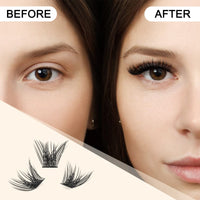 QUEWEL Individual Lashes 72 Pcs DIY Cluster Eyelashes C Curl 8mm Mega Matte Eyelashes Individual Volume False ELashes Soft & Light For Home Use(Flufy-C-8mm)