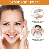 Guegine 2 PCS Turmeric Face Wash with Brush,Brightening Turmeric Facial Cleanser,Gentle Cleanser,Acid Moisturising，Natural Ingredients,Suitable for All Skin Types