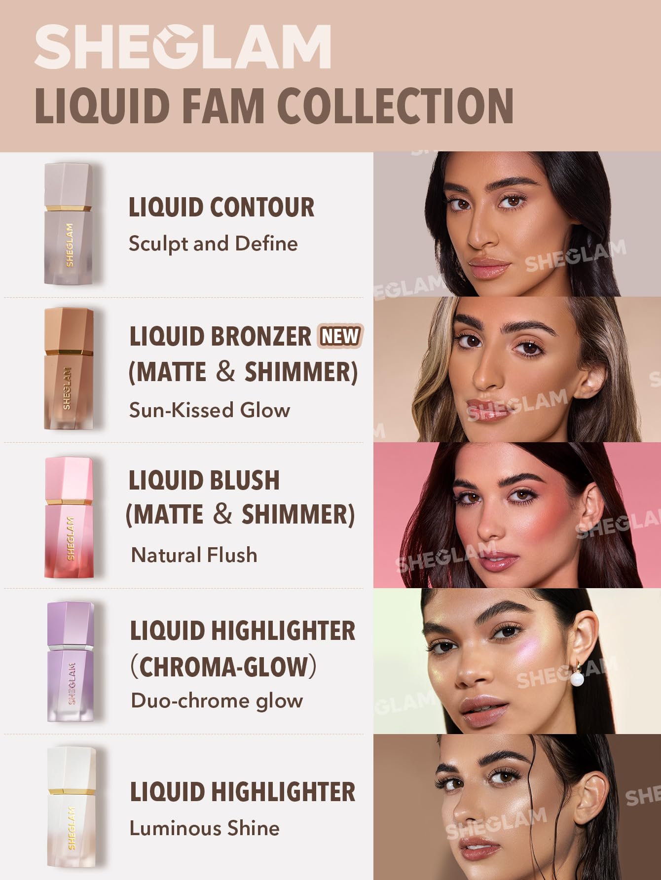 SHEGLAM Sun Sculpt Cool Toned Liquid Contour Stick Long Lasting Cream Bronzer Makeup - Tawny Amber