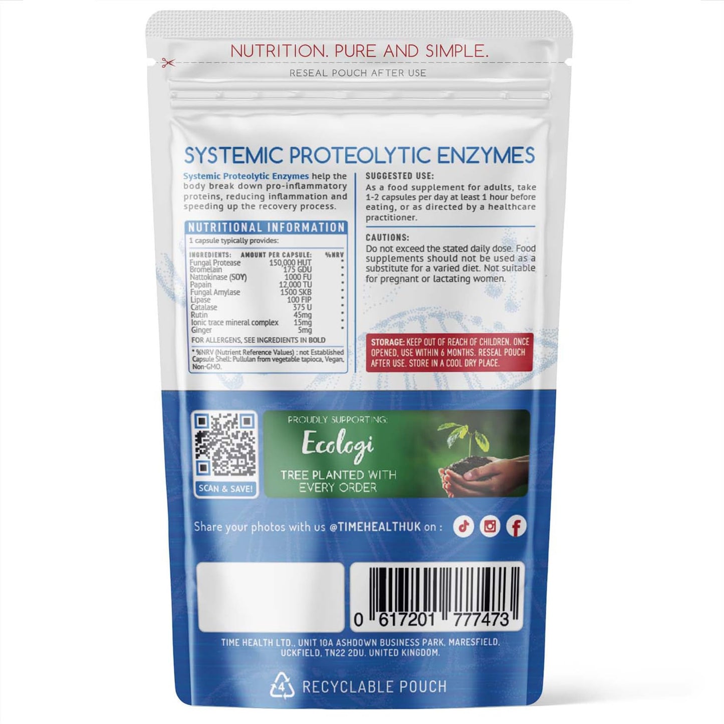 Systemic Proteolytic Enzymes Complex – Repair & Recovery – Mixed Enzyme Formula with Ginger & Ionic Trade Minerals – UK Made – Zero Additives – Pullulan (60 Count (Pack of 1))