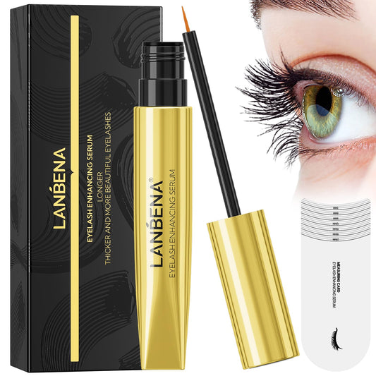 LANBENA Eyelash Growth Serum - Eye Lash Enhancing Serum Natural Nourishment for Fuller, Longer Lashes & Defined Brows | 3mL/0.10 fl oz - Cold-Pressed Formula, Vegan & Cruelty-Free