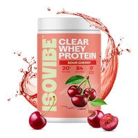 ISOVIBE Isovibe Clear Whey Protein Powder Sour Cherry (20 Servings) Refreshing Protein Water | Zero Added Sugar | High Protein 20g Per Serving