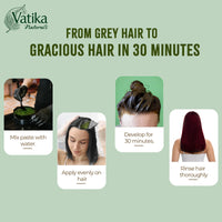 Vatika Naturals Henna Burgundy Hair Colours - 60g (6 x 10g Sachets),100% Ammonia Free, For Vibrant Color, Shine, & Coverage (Packaging May Vary)