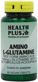 Health Plus Amino L-Glutamine 500mg Amino Acid Supplement - 60 Tablets