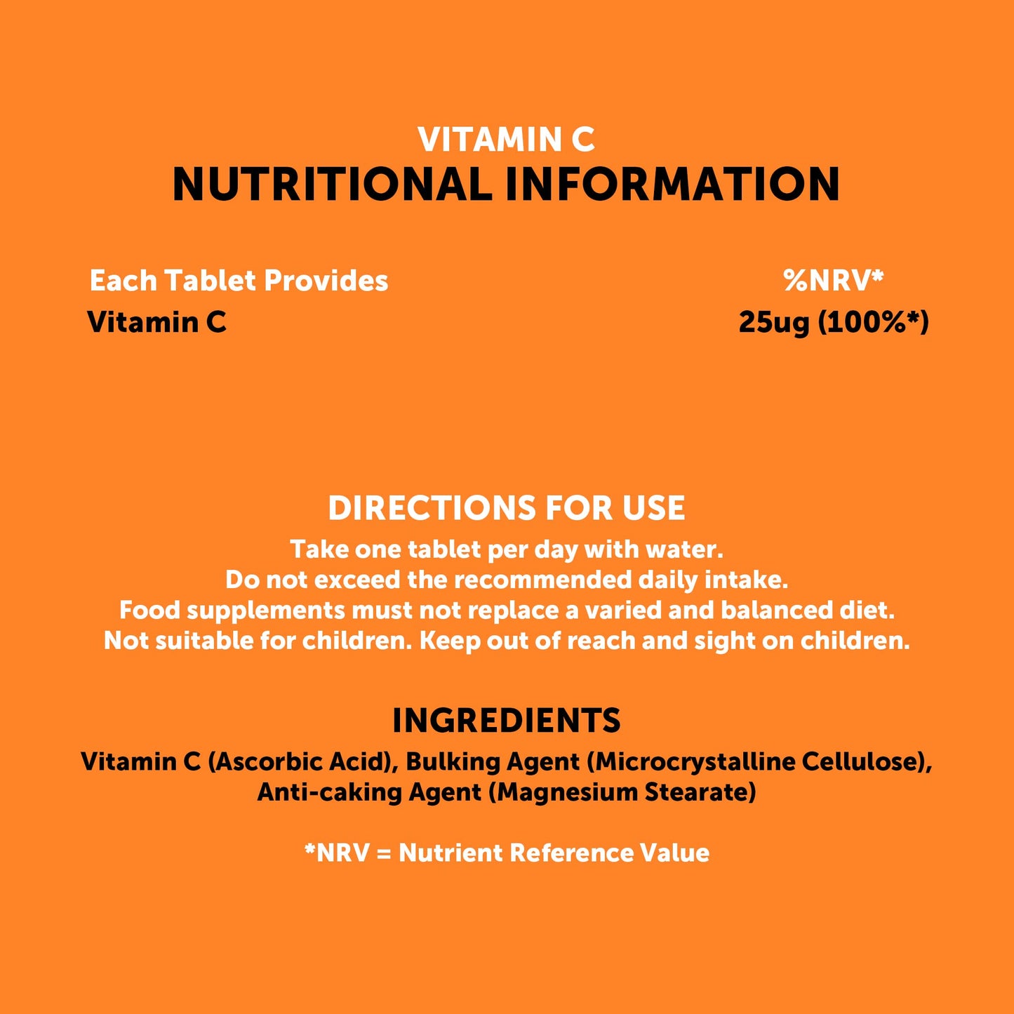 Get More Vits - Vitamin C 500mg Tablets (90 Tablets), Promotes Stronger Immune System, Strengthens Body's Natural Defences, Supports Faster Iron Absorption, Food Supplement, Vegetarian, Vegan