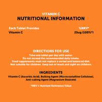 Get More Vits - Vitamin C 500mg Tablets (90 Tablets), Promotes Stronger Immune System, Strengthens Body's Natural Defences, Supports Faster Iron Absorption, Food Supplement, Vegetarian, Vegan