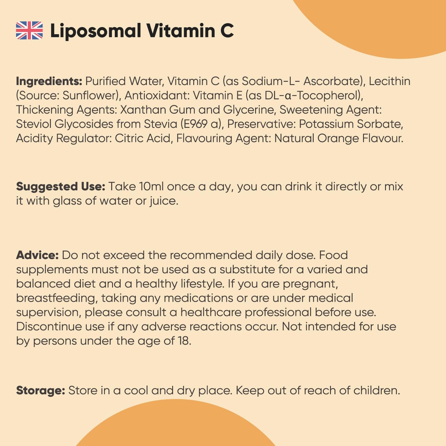 WeightWorld Liposomal Vitamin C Liquid - 250ml - Natural Orange Flavour - Sugar-Free & Gluten-Free - 1000mg per Serving - Easy-to-Absorb Sodium-L-Ascorbate Form - Non-GMO & Vegan-Friendly VIT C Supplements