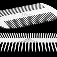 Metal Hair&Beard Comb - AhfuLife® EDC Credit Card Size Comb Perfect for Wallet and Pocket - Anti-Static Dual Action Beard Comb