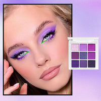 LYNTYAOU Purple Eyeshadow Palette, Pink Make-Up Palettes Shimmer Eye Shadow, Highly Pigmented Matte Shimmering Cool Make up Set, 9 Colour Waterproof Longlasting Eye Shadow Palette