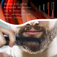 couduan 5 Pcs Slick Back Brush Set - Smoothing & Teasing Brush for Men's Hair & Beard - Rat Tail Comb with Double Sided Edge