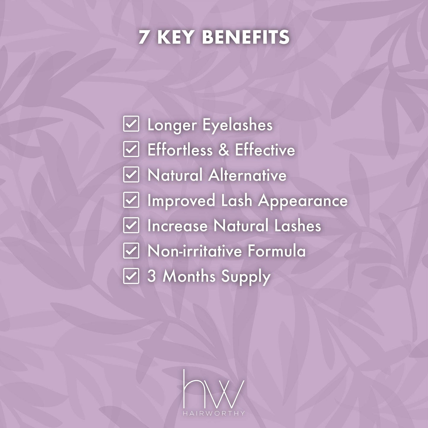 Hairworthy Eyelash Growth Serum for Longer, Thicker and Stronger Eyelashes