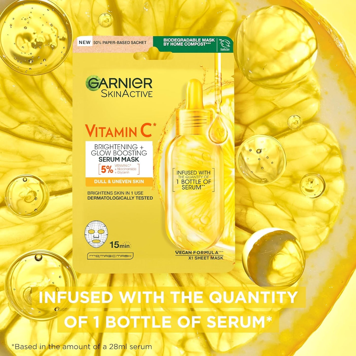 Garnier Vitamin C* Glow Getter Giftset - Face Serum, Sheet Mask & Eye Mask