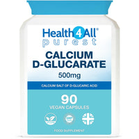 Health4All Calcium D-Glucarate 500mg - Oestrogen Supplements for Women and Men - Hormone Balance Support - 90 Vegan Capsules