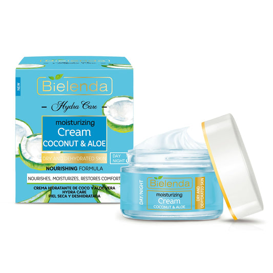 Hydra Care Coconut and Aloe Moisturizing Light Cream for Dry and Dehydrated Skin Bielenda