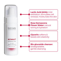 BIOTRADE Biotrade Acnaut Acne Cleansing Foam with Lactic Acid – Gentle Foaming Cleanser Face Wash for Oily & Blemish Prone Skin – Unclogs Pores & Reduces Breakouts – 150mL