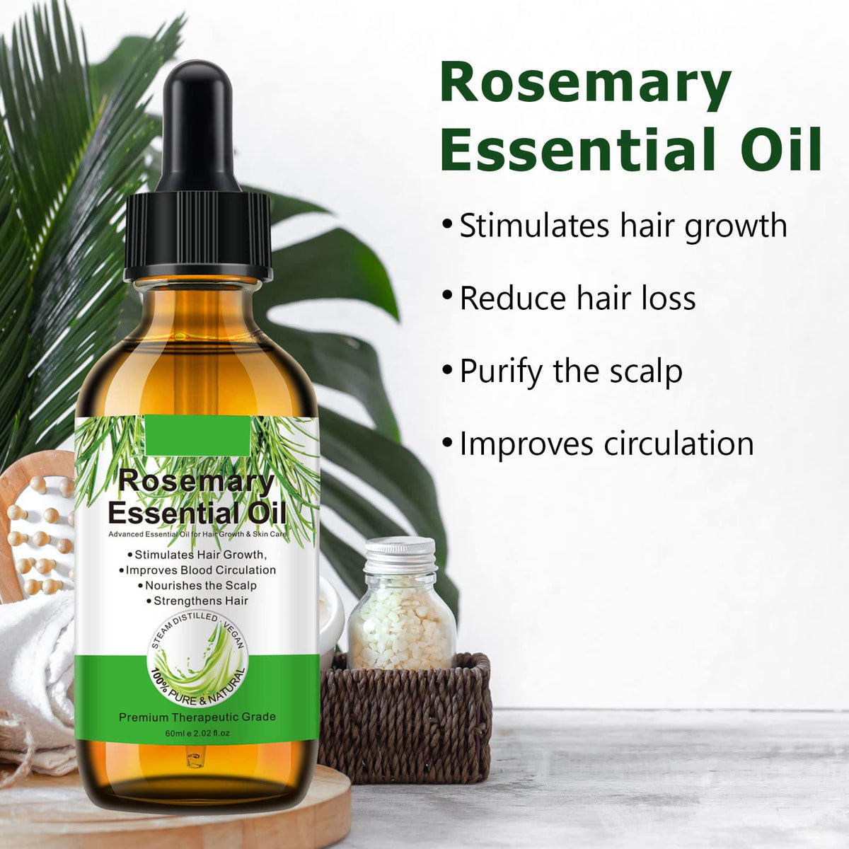find back Rosemary Oil for Hair Growth,2 Pack Rosemary Essential Oil for Hair Loss Regrowth, Strengthens Hair, Nourishes Scalp, Light Weight, Non Greasy, Improves Scalp Circulation For Men And Women 2*2.02 Oz