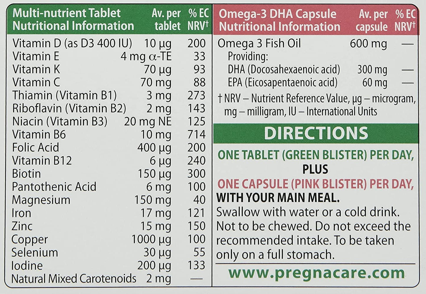 Vitabiotics Pregnacare Plus Omega 3, 56 Tablets