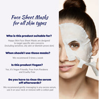 Pack of 20 Happy Skin Sheet Face Masks for all Skin Types | Over 1 Million Sold | x5 Detoxifying Charcoal | x5 Brightening Rose & Green Tea | x5 Lavender & Chamomile | x5 Vitamin C Orange & Ginger