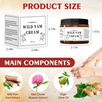 Allony Wild Yam Cream, Annas Wild Yam Cream for Menopause Organic, Wild Yam Cream Hormone Balance, Moisturizing and Nourishing,Use on the Whole Body(60ml)