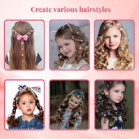 JoyJoyful Gifts 5 6 7 8 9 10 Year Old Girls, Hair Gem Stamper Kit Toys for Girls Age 6-12, Kids Hair Accessories Birthday Presents, DIY Hair Styling Tool with Reusable Shining Diamonds