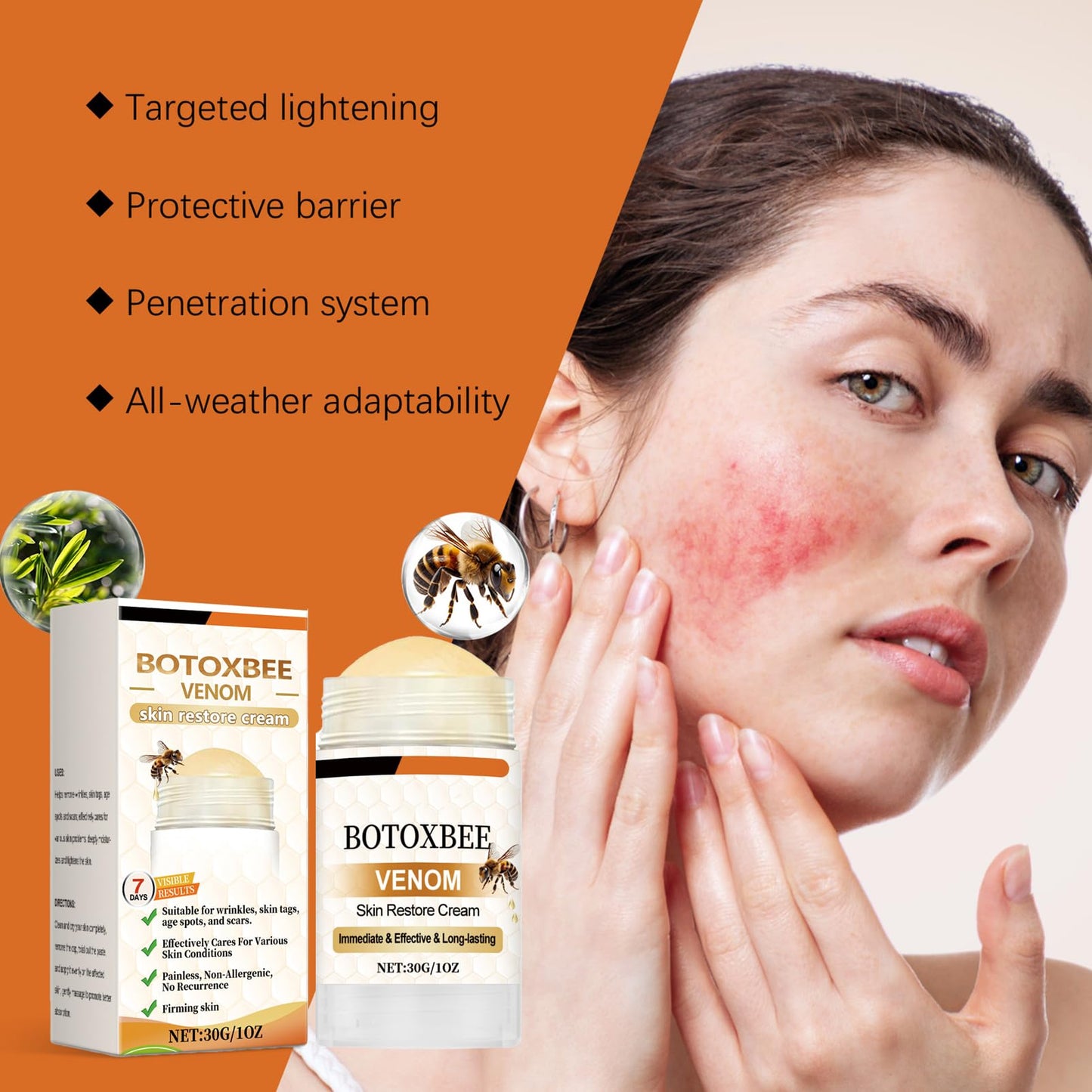 ISBEAUSOLS Bee Venom Firming Serum Stick - Flysmus Firming Serum Stick - Skin Tightening Cream For Face - Advanced F-irming & Wrinkle-Reducing Day & Night Serum - Face S-erum for All Skin Types