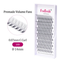 FADLASH Volume Lash Extensions 10D Premade Russian 0.07 C Curl 8-14mm Mixed Pre Made Russian Lashes Volume Lashes Pre- Made Fan Lashes（10D-0.07-C-MIX(8-14)）