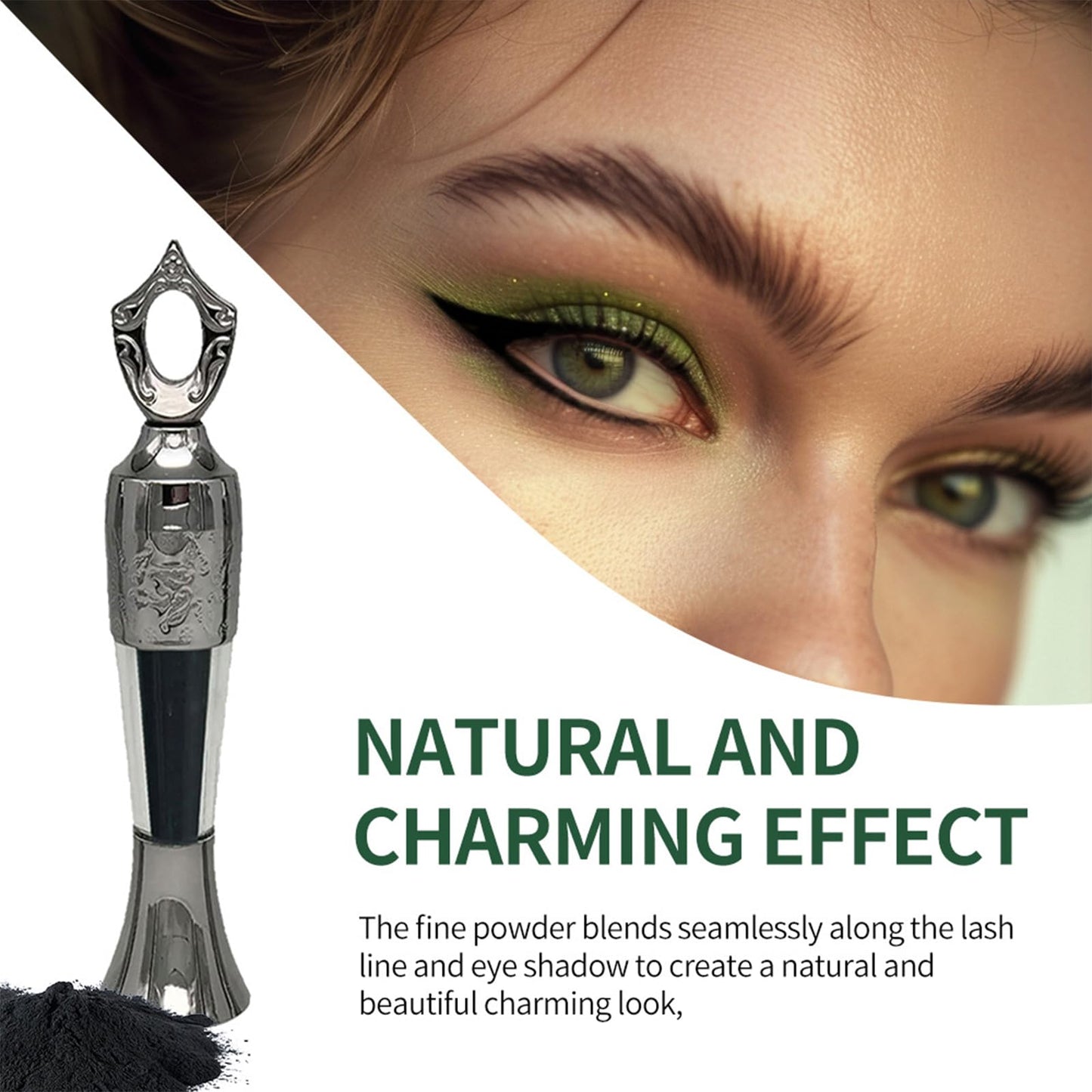 Shefave Kohl Powder Eyeliner, Kohl Eyeliner Black - Handmade Smudge Proof Eyeliner, Natural Black Eyeliner Cream Powder, Waterproof Eyeliner For Eye Make-Up - Intense Color & Definition, Long-Wearing