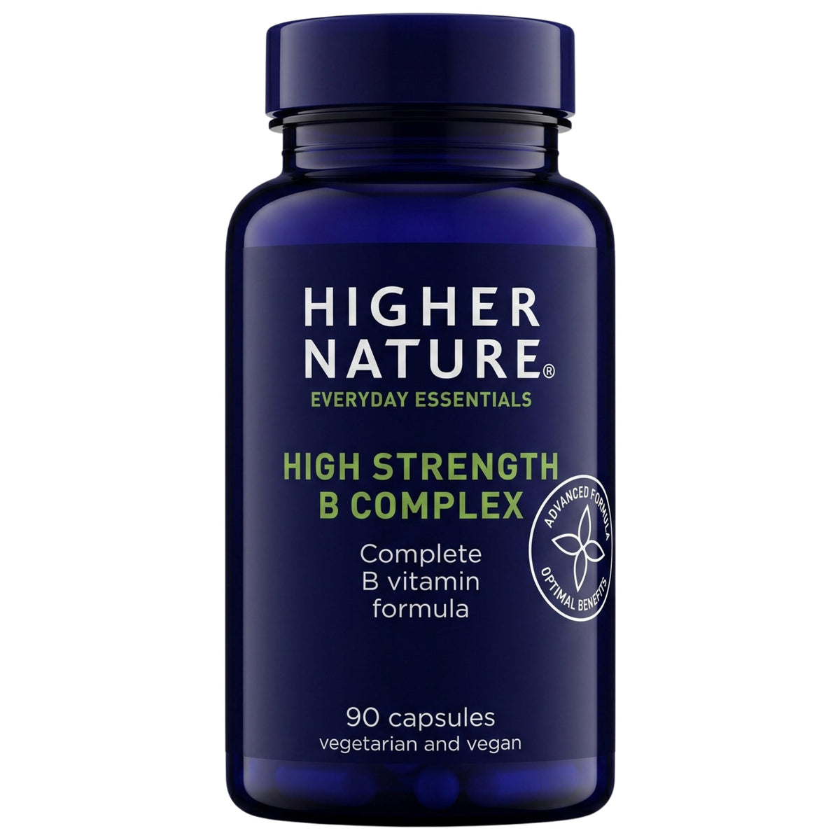 HIGHER NATURE Higher Nature - High Strength - Vitamin B Complex - Reduce Tiredness - Supports Nervous System - Vegan Friendly - 90 Capsules