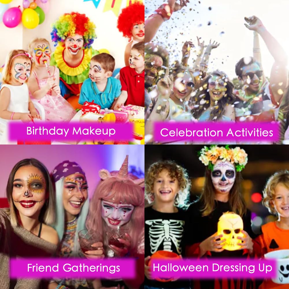 HISUNBEN Kids Face Paint Kit ，Non-Toxic Face Painting Body Paints for Kids and Adults with Water Based Colors，Halloween Face Paint (6 Colors)