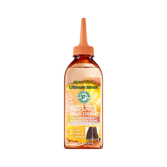 Garnier Instant Lamellar Water, Rinse-Out, Liquid Conditioner, For Long Dull Hair, Ultimate Blends Glowing Lengths Pineapple, Hair Drink, 200ml