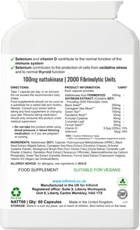 InfiniVit Infinivit NattoBotanica Fusion: Comprehensive Heart & Immune Support Capsules with Nattokinase & Botanicals, 60 Capsules