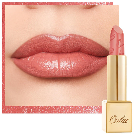 Oulac OULAC Glow Metallic Shine Orange Lipstick, Coral High Impact Lipcolor, Lightweight Soft and Ultra Hydrating, Long Lasting, Vegan & Cruelty-Free, Full Coverage Lip Color 4.3 g/0.15 GM08 Enthusiasm
