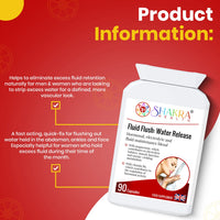 SH SHAKRA HEALTH Fluid Flush: 90 Capsules for Water Balance & Bloating Relief. Supports Natural Fluid Flow, Hormone Harmony & Weight Management Goals | Plant-Based Formula