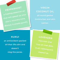 Spots & Stripes - Teen Skincare Duo for Boys, Effective and Natural Essentials for Teen and Young Skin, with Virgin Coconut, Cucumber and Aloe Vera, Super Gentle, Combats Blemishes (150ml and125ml)